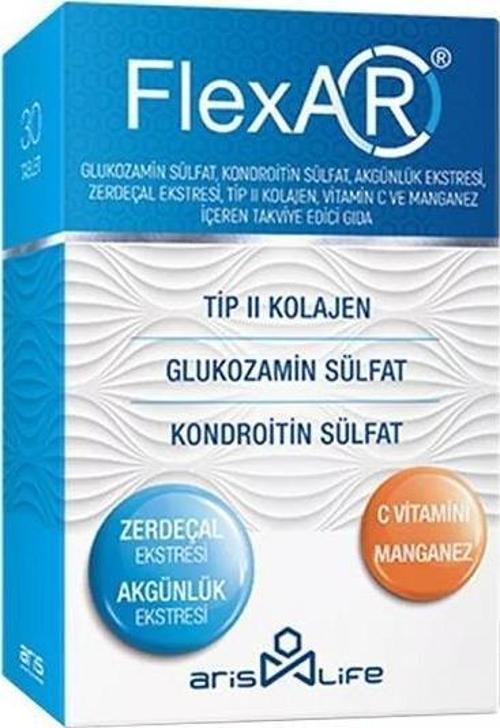 FlexAR Tip 2 Kolajen C Vitamini Manganez Takviye Edici Gıda 30 Tablet