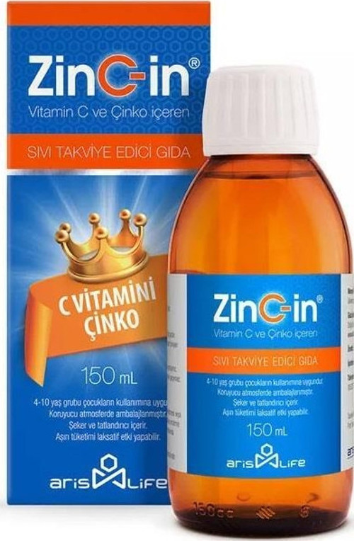 ZinC-in C Vitamini Çinko Sıvı Takviye Edici Gıda 150 ml