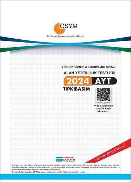 2024 AYT Çıkmış Sorular Video Çözümlü Evrensel İletişim Yayınları