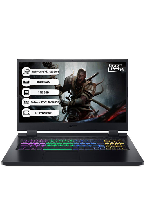 Nitro 5 AN517-55 i7 12650H 32GB 1TB SSD RTX4060-8GB Dos 17.3" 144Hz Taşınabilir Bilgisayar NH.QLFEY.004-32