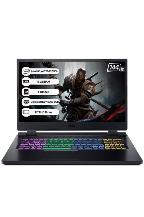 Nitro 5 AN517-55 i7 12650H 16GB 1TB SSD RTX4060-8GB Dos 17.3" 144Hz Taşınabilir Bilgisayar NH.QLFEY.004