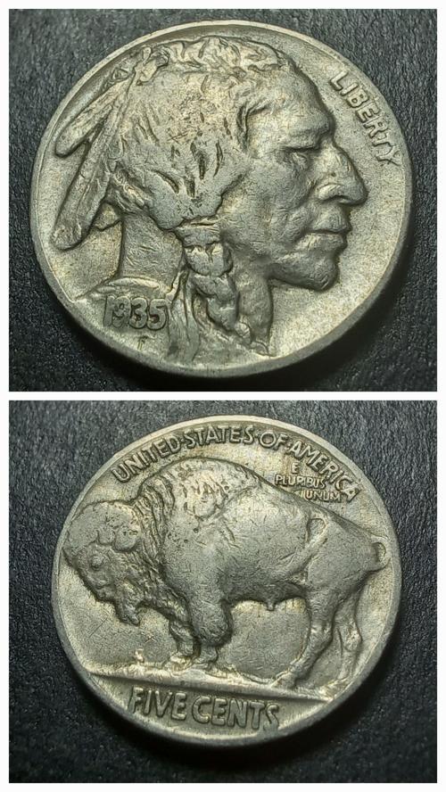 39963681a48caddd1a 1935 Kızılderili Buffalo 5Cent ÇÇT+ Eski Yabancı Madeni Para