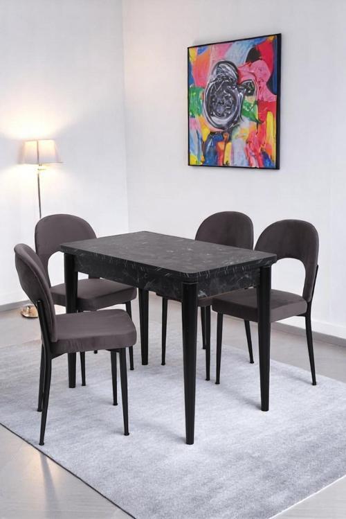 Damla Hilal MDF Mutfak Masa Sandalye Takımı 60x100cm