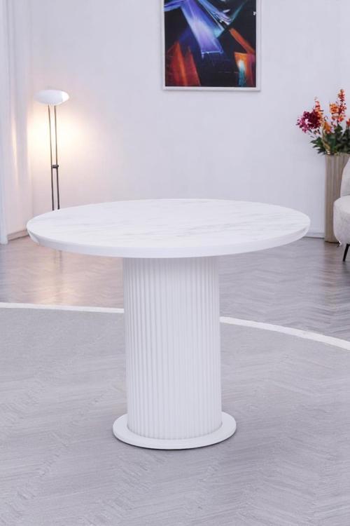 Bohem Yuvarlak Lak Panel Mutfak Masası 100cm