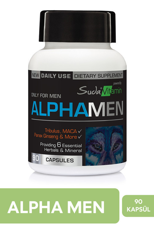 Suda Vitamin Alphamen Demir Dikeni, Lepidyum ve Kırmızı Kore Ginseng Ekstresi İçeren 90 Kapsül