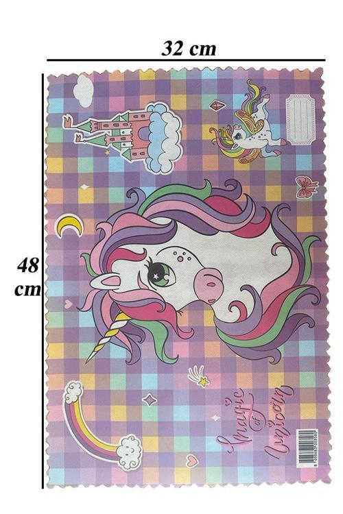 Beslenme Bezi Yıkanabilir 32x48 cm Unicorn 1 Adet Beslenme Örtüsü Okul Öncesi Kreş Anasınıfı İlkokul İçin İdeal