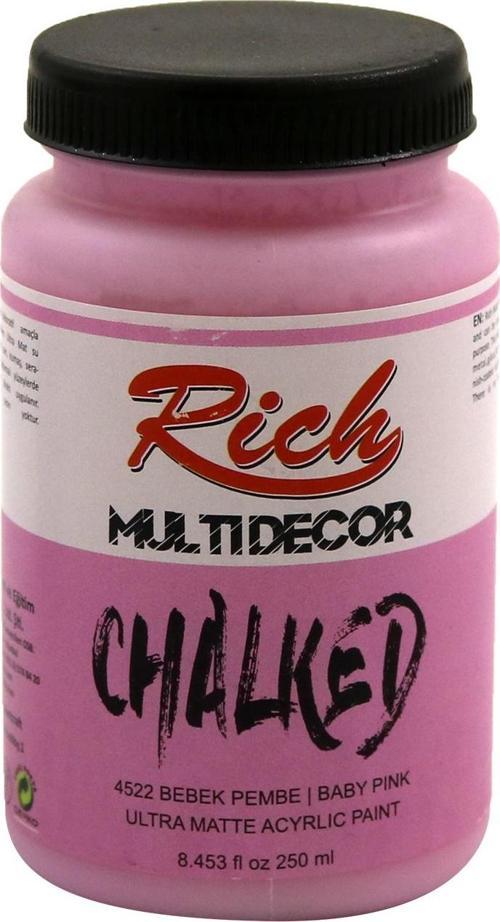 Multi Decor Chalked Ultra Mat Akrilik Boya 250 Cc Bebek Pembe 4522