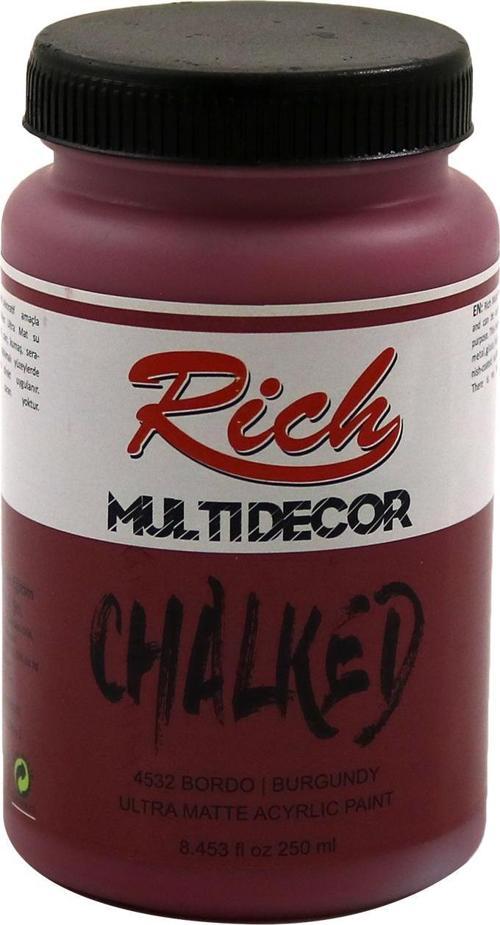 Multi Decor Chalked Ultra Mat Akrilik Boya 250 Cc Bordo 4532