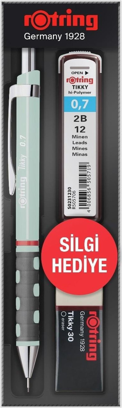 Okul Seti Tikky Versatil Kalem + Min + Silgi 3 Lü 0.7 Mm Opal Mavi Ro-Kk07-07
