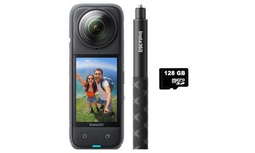 X4 Aksiyon Kamera + 114cm Selfie Stick + 128GB MicroSDXC Hafıza Kartı