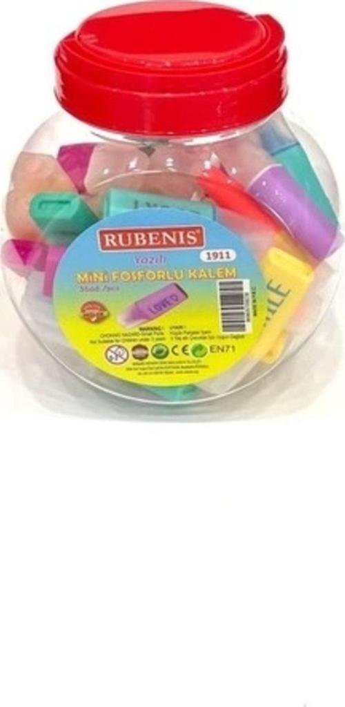 Fosforlu Kalem (İşaret Kalemi) Pastel 5 Renk Yazılı Kavanozda 1911 (36 Lı Paket)