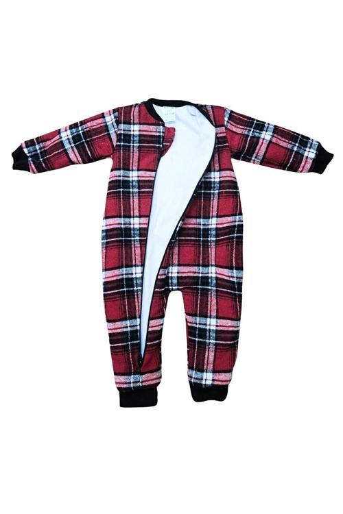 Ekose Desenli Kışlık Bebek Tulum 1-8 Yaş