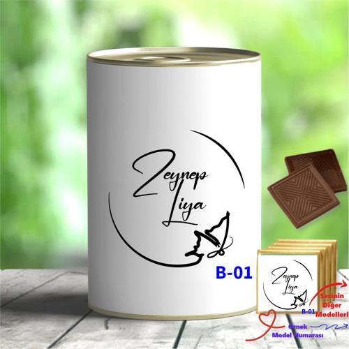 Kişiye Özel İsim Temalı Çikolata Konservesi, İsim Tasarımı B Serisi