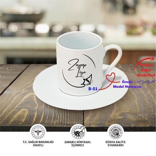 Kişiye Özel İsim Yazılı Türk Kahve Fincanı, İsim Tasarımları B Serisi