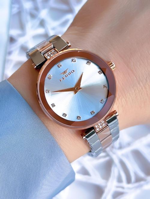 Çelik Kordonlu Gümüş/Rose Kararmaz Renk Atmaz 3 Atm  Özel Tasarım Kadın Kol Saati BFL21297-E