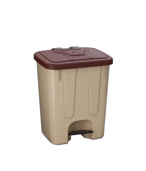 SY-4255 40 lt Köşeli Pedallı Plastik Çöp Kovası (İç Kovasız)