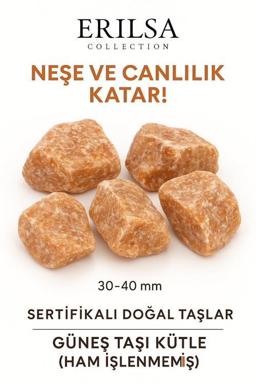 Sertifikalı Ham İşlenmemiş Güneş Taşı Kütle – El Taşı | Yaşam Enerjisi ve Özgüvenin Doğal Kaynağı