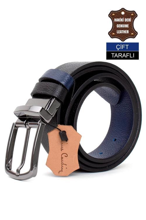 PC406 Erkek 4 cm Çift Taraflı Kemer Lacivert