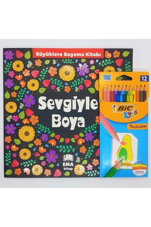 Ema Kitap Ema Büyükler Için Boyama Kitabı Ve Bic 12Li Boya Kalemi