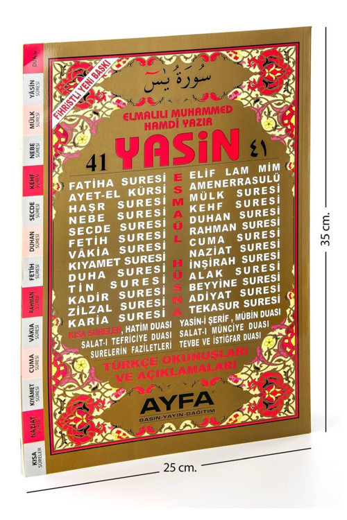 Ayfa Basın Yayın Yasin Kitabı - Cami Boy - 128 Sayfa - Fihristli - Ayfa Yayınevi - Mevlid Hediyeliği