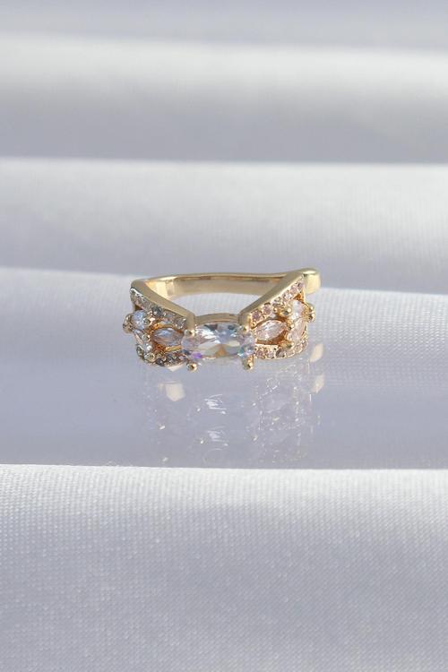 Pirinç Gold Renk Zirkon Taş Kaplama Earcuff Küpe