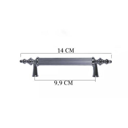 Kulp Silindir Çizgili  Plastik  Model 14 CM (2 Adet)  Gümüş