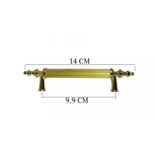 Kulp Silindir Çizgili  Plastik  Model 14 CM (2 Adet)  Gold