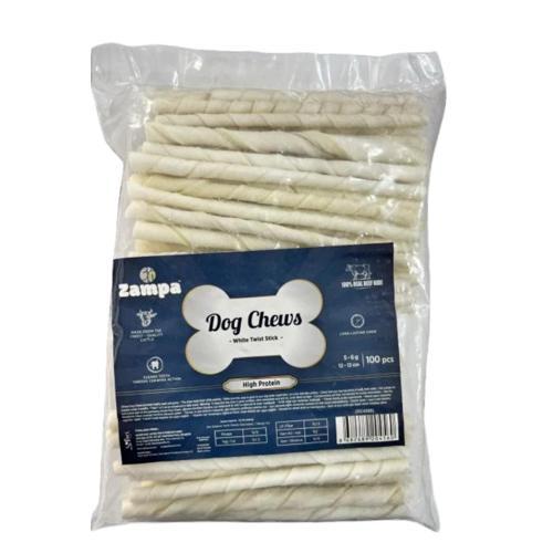 Beyaz Burgu Çubuk 100 Adet Kemik 5-6gr 12-13CM Yavru Köpek Diş Kaşıma Kemiği Stick Köpek Kemiği