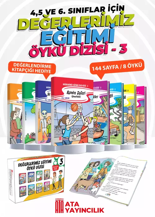 Değerlerimiz Öykü Dizisi 3 8`Li Kitap Ata Yayıncılık