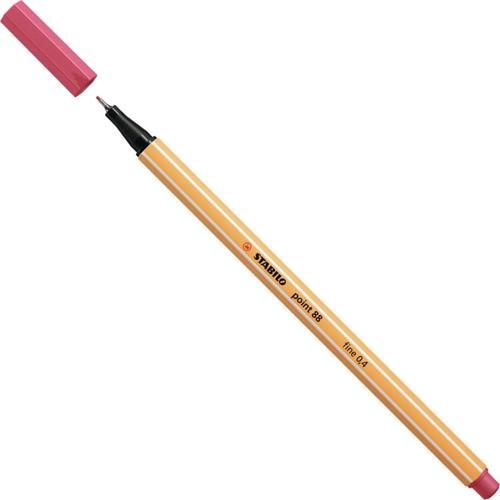 Keçe Uçlu İnce Kalem Çilek Kırmızısı Fine 0,4 Mm 88/49 (10 Lu Paket)