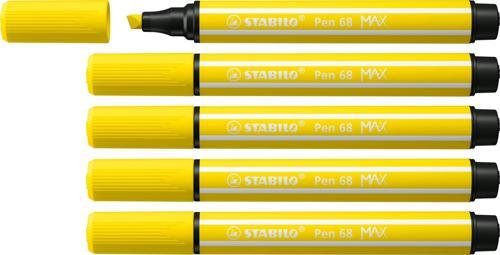 Keçe Uçlu Kalem 68 Max Limon Sarısı 1-5 Mm Kesik Uç 768/24 (5 Li Paket)