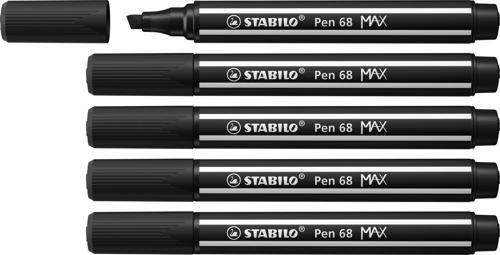 Keçe Uçlu Kalem 68 Max Siyah 1-5 Mm Kesik Uç 768/46 (5 Li Paket)