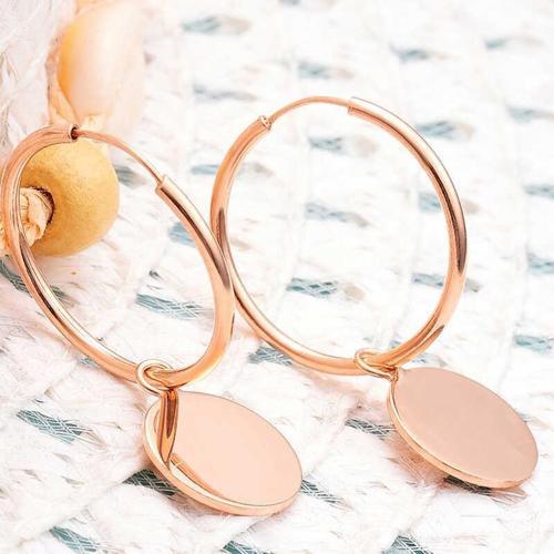 Gümüş Gold Sallantılı Halka Kadın Küpe