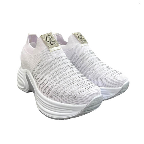 5006 Triko Taşlı Dolgu Topuk Kadın Ayakkabı Sneaker