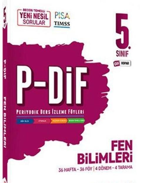 5. Sınıf Fen Bilimleri P-DiF Periyodik Ders İzleme Föyleri Puan Yayınları