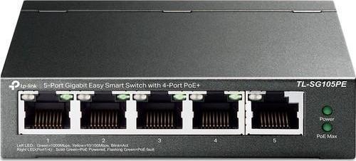 TL-Sg105Pe 5 Port 4 Port Poe+ 10-100-1000 Mbps Easy Smart Switch Çelik Kasa