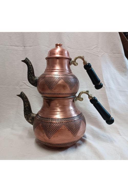 Bakır Çaydanlık Üzüm İşlemeli