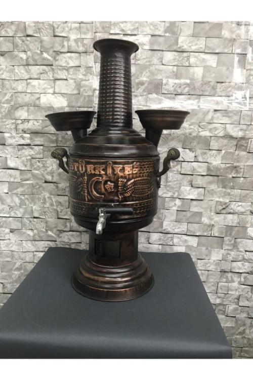 Bakır Semaver 5 Litre % 100 Bakır Semaver Özel Türkiye Işlemeli
