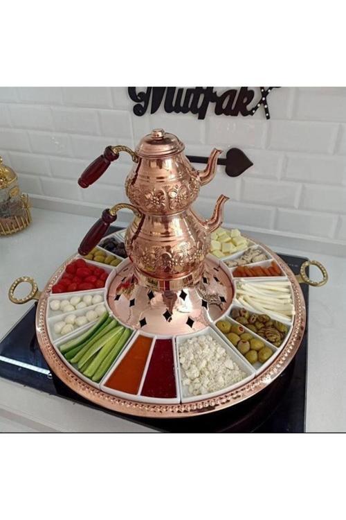 Bakır Çaydanlıklı Kahvaltı Takımı