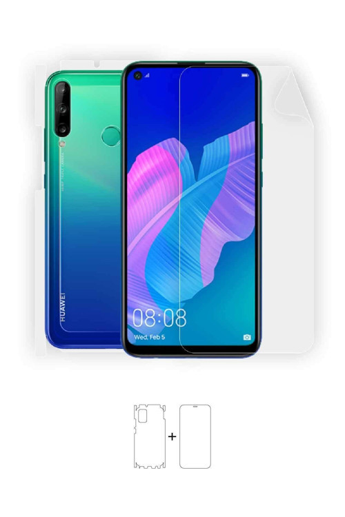 Huawei P40 Lite E 360 ° Full Body Ekran Koruyucu Kaplama Ön Arka Yan Darbe Emici Poliüretan Film