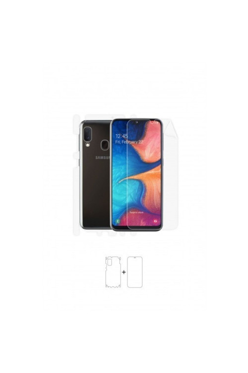 Galaxy A20e 360 ° Full Body Ekran Koruyucu Kaplama Ön Arka Yan Darbe Emici Poliüretan Film