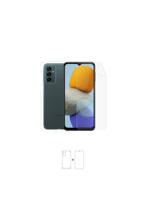 Galaxy M23 360 ° Full Body Ekran Koruyucu Kaplama Ön Arka Yan Darbe Emici Poliüretan Film