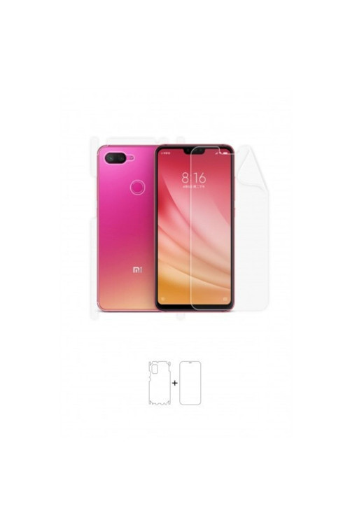Xiaomi Mi 8 Lite 360 ° Full Body Ekran Koruyucu Kaplama Ön Arka Yan Darbe Emici Poliüretan Film