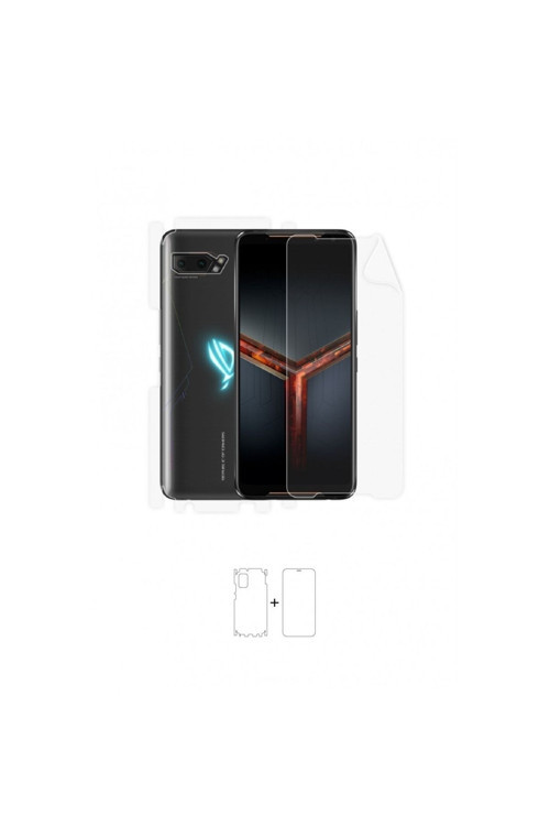 Asus Rogphone 2 360 ° Full Body Ekran Koruyucu Kaplama Ön Arka Yan Darbe Emici Poliüretan Film