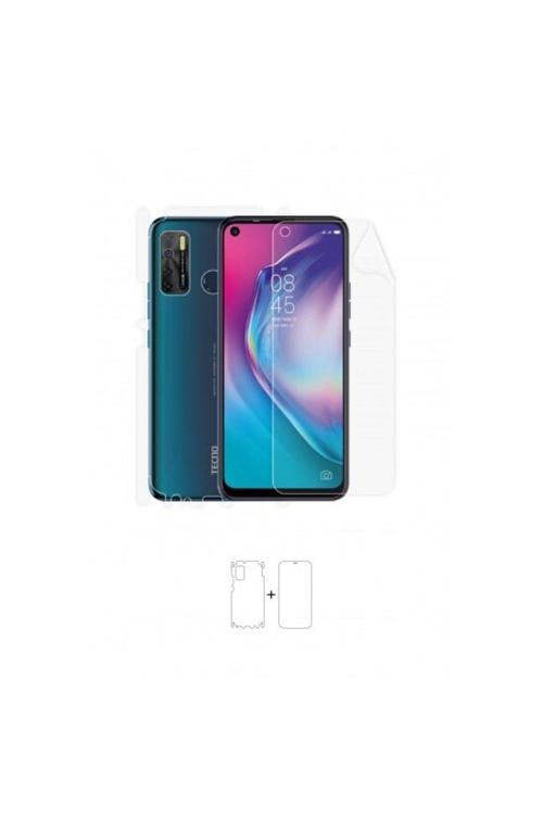 Tecno Camon 15 360 ° Full Body Ekran Koruyucu Kaplama Ön Arka Yan Darbe Emici Poliüretan Film
