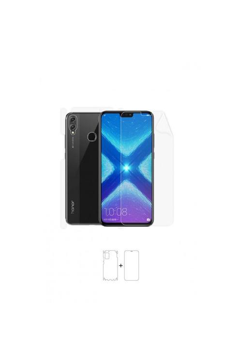 Honor 8x 360 ° Full Body Ekran Koruyucu Kaplama Ön Arka Yan Darbe Emici Poliüretan Film