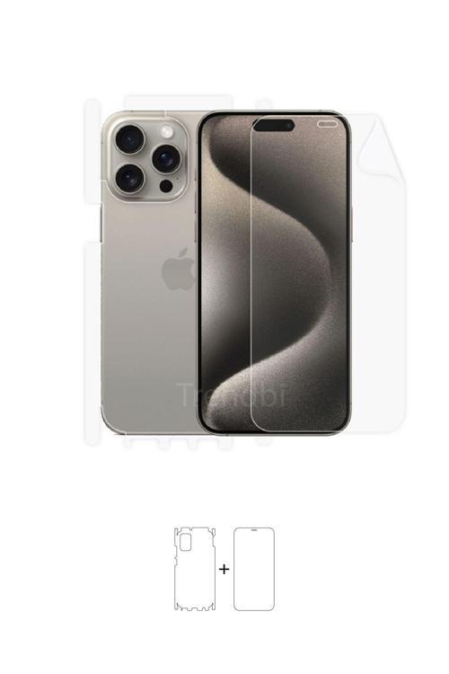 Iphone 15 Pro Max Full Body 360 Derece Ön Arka Ve Yan Koruyucu Poliüretan Film