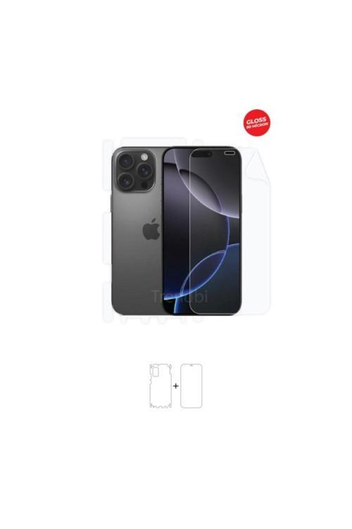 iPhone 16 Pro Max 360° Full Body Ekran Koruyucu Kaplama Ön Arka Yan Darbe Emici Hd Film