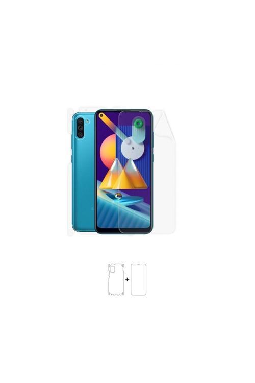 Galaxy M11 360 ° Full Body Ekran Koruyucu Kaplama Ön Arka Yan Darbe Emici Poliüretan Film