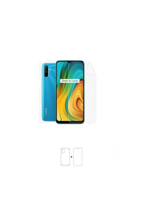 Realme C3i 360 ° Full Body Ekran Koruyucu Kaplama Ön Arka Yan Darbe Emici Poliüretan Film